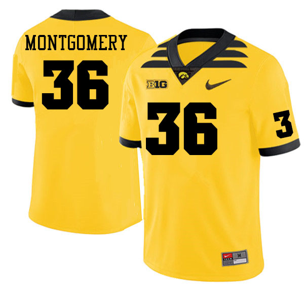 Men #36 Jayden Montgomery Iowa Hawkeyes College Football Alternate Jerseys Sale-Gold - Click Image to Close
